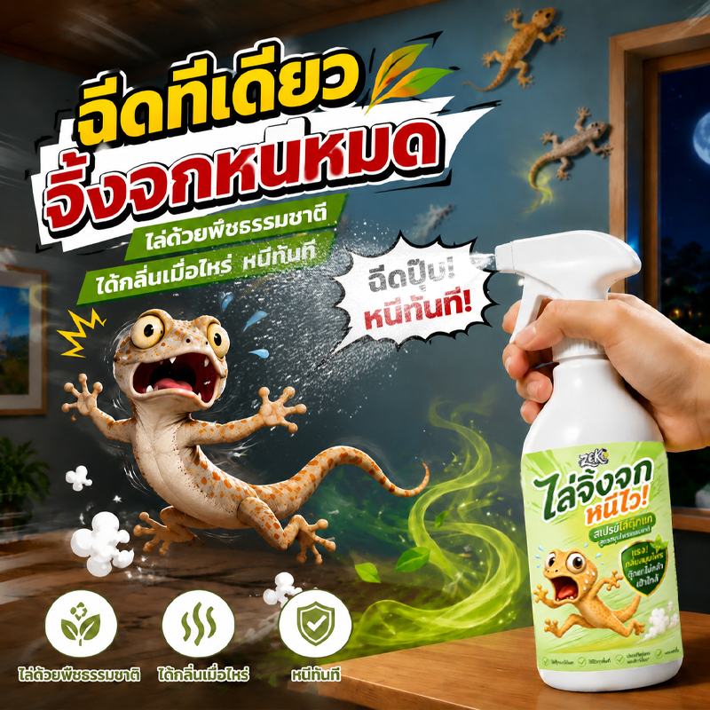 10 ปี ไม่มีจิ้งจก สเปรย์ไล่จิ้งจก ยาไล่จิ้งจก ยาไล่ตุ๊กแก 500ml สูตรอ่อนโยน ใช้ได้ทั่วทั้งบ้าน ยาฆ่าจิ้งจก ไล่ตุ๊กแก