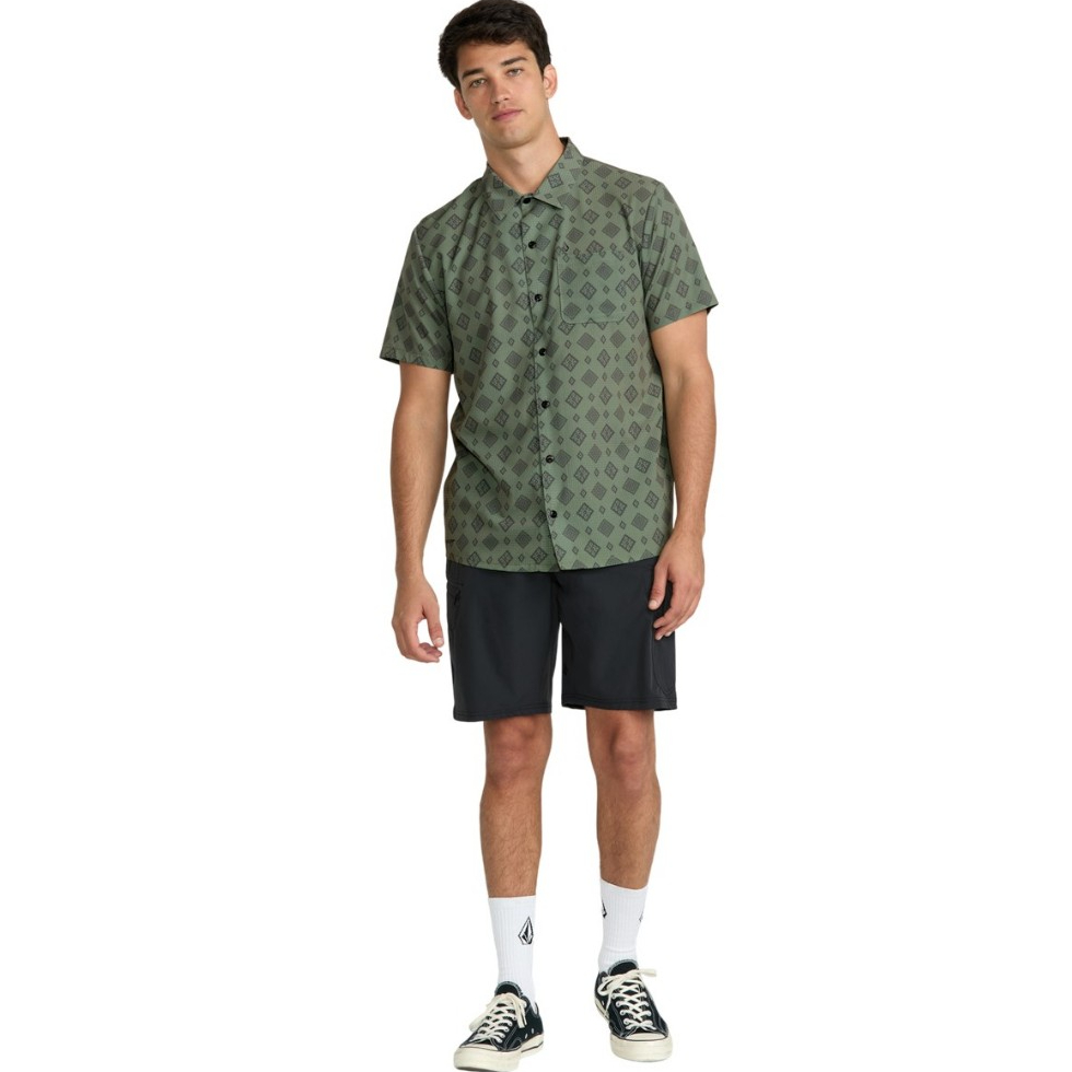 Volcom เสื้อเชิ้ตแขนสั้นสำหรับผู้ชาย Mens Ridgestone Short Sleeve Shirt 252 A0412400-LTO — صورة 8