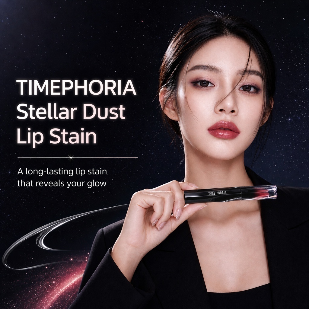 TIMEPHORIA Stellar Dust Lip Stain ลิปน้ำไม่แพ้ สีธรรมชาติ ติดทนสุด กันน้ำ เกลี่ยง่าย ปากสวยทั้งวัน