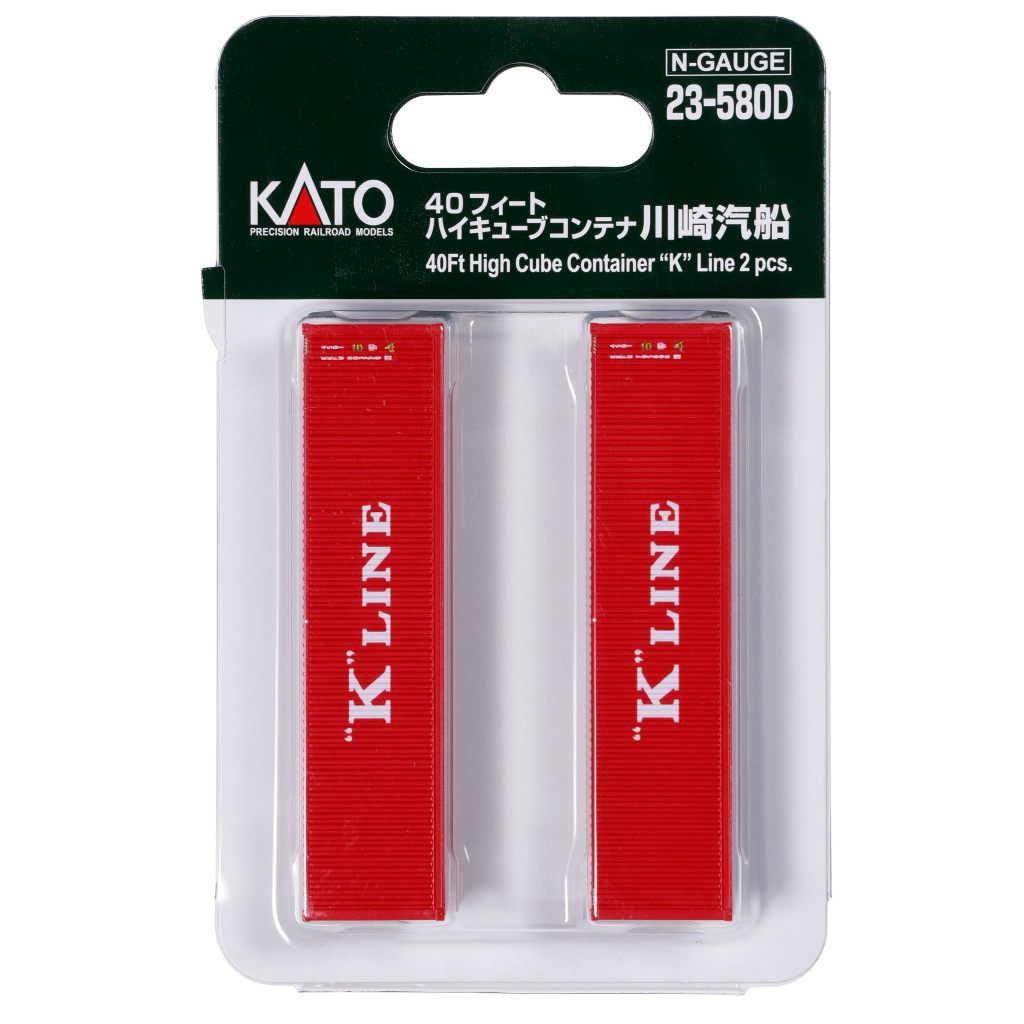 [N] KATO 23-580D ตู้คอนเทนเนอร์ 40ft [K LINE] High Cube Container Kawasaki Kisen (2 Pieces)