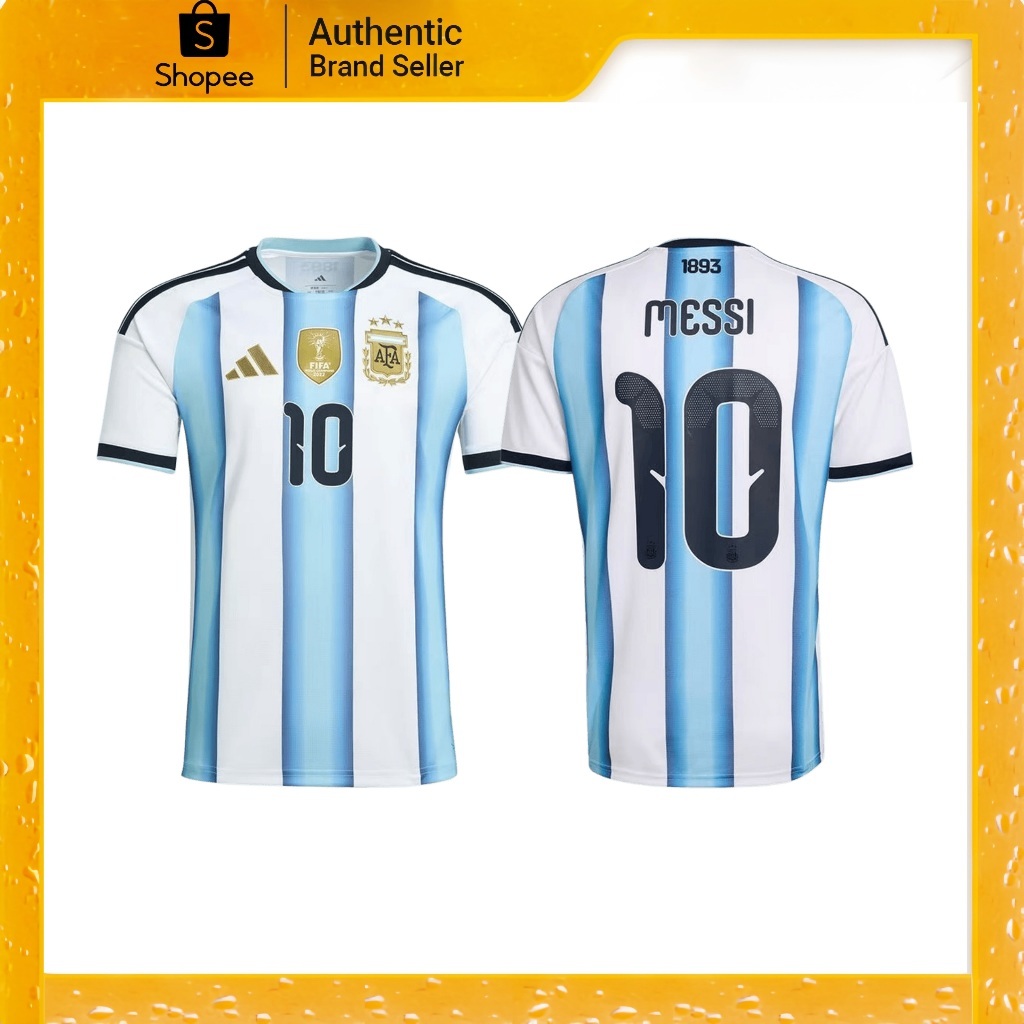 【ของแท้ 100%】Adidas Argentina Messi 10 เสื้อแข่งฟุตบอลแชมป์โลก World Cup Champion Soccer Shirt
