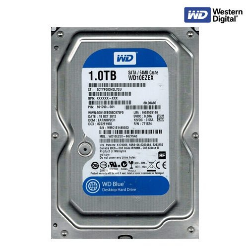 1 TB HDD WD BLUE (7200RPM, 64MB, SATA-3, WD10EZEX) มือii