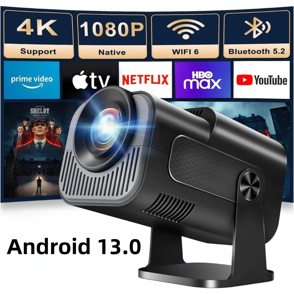 【ขนส่งท้องถิ่น】โปรเจคเตอร์ Projector HY320 / HY320Mini 4K Native 1080P Android 13.0 WiFi 6 บลูทูธ 5 
