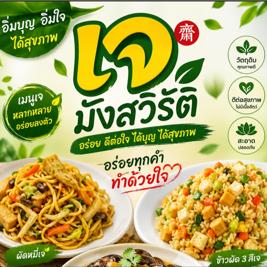 อาหารพร้อมทาน! เจ ไม่เจ ทานได้ ไม่รู้สึกผิด มังสวิรัติ อาหารโฮมเมด อร่อย ไม่จำเจ
