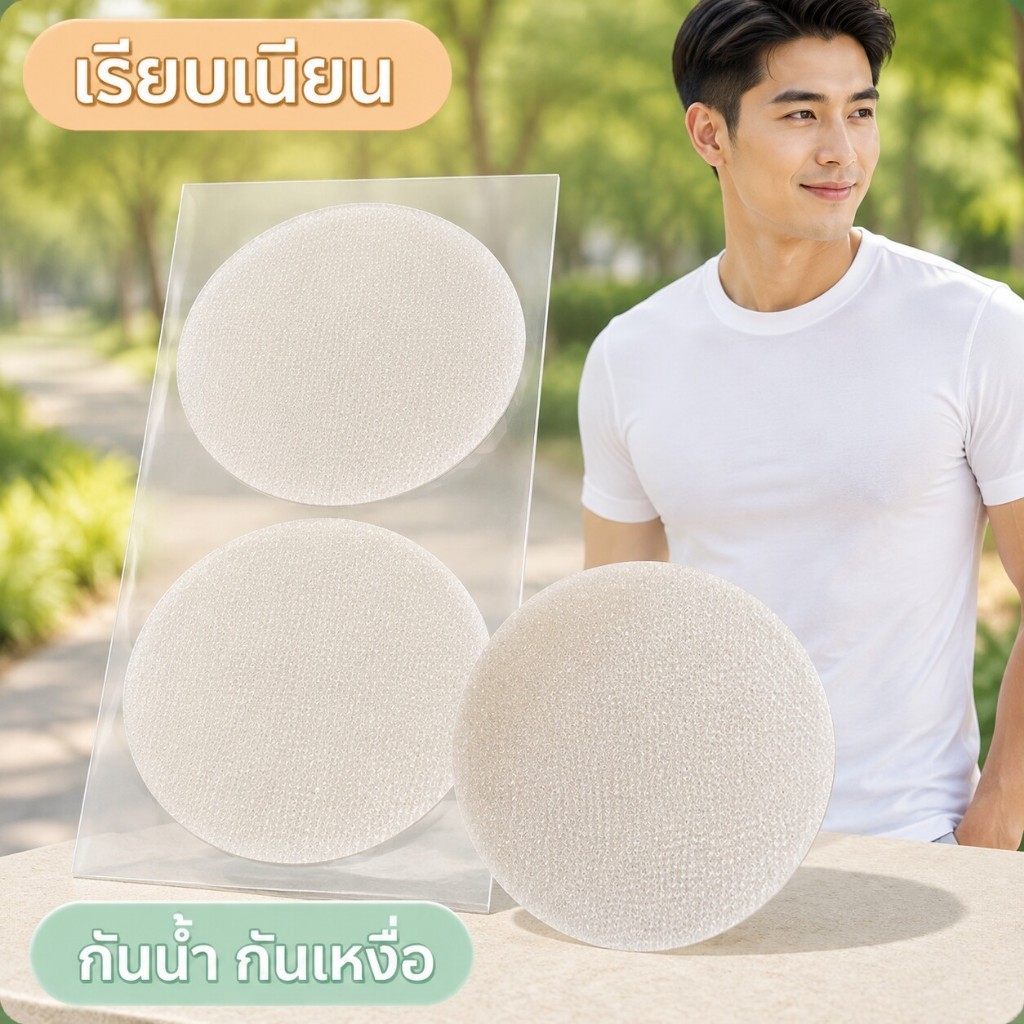 แผ่นปิดหัวนมผู้ชาย กันโป๊ กันเหงื่อ กันน้ำ บางแนบเนียน ใส่สบาย เหมาะสำหรับออกกำลังกาย เสื้อรัดรูป เสื้อยืด