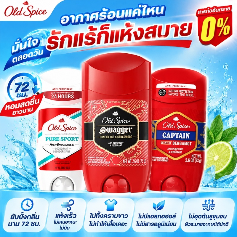 ของแท้100% Old Spice โรลออน โรลออนผู้ชาย ระงับกลิ่นกาย 85g นำเข้าจากUSA พกติดตัวไปด้วย เหมาะผู้ชายทำงาน