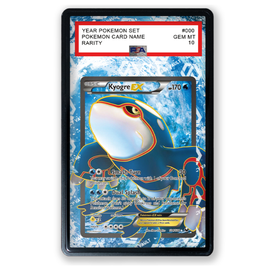 576-(โปรดอ่านรายละเอียดและภาพหน้าสุดท้าย) - Full Art PSA Kyogre EX #104 Pokemon Dark Explorers / #54