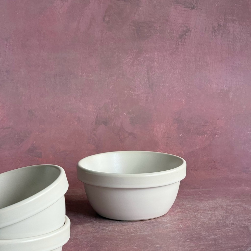 ถ้วยเซรามิค ถ้วยสีขาว ชาม Bowl Ceramic ขนาด 13.5 cm เข้าไมโครเวฟได้ - AT1CERAMIC