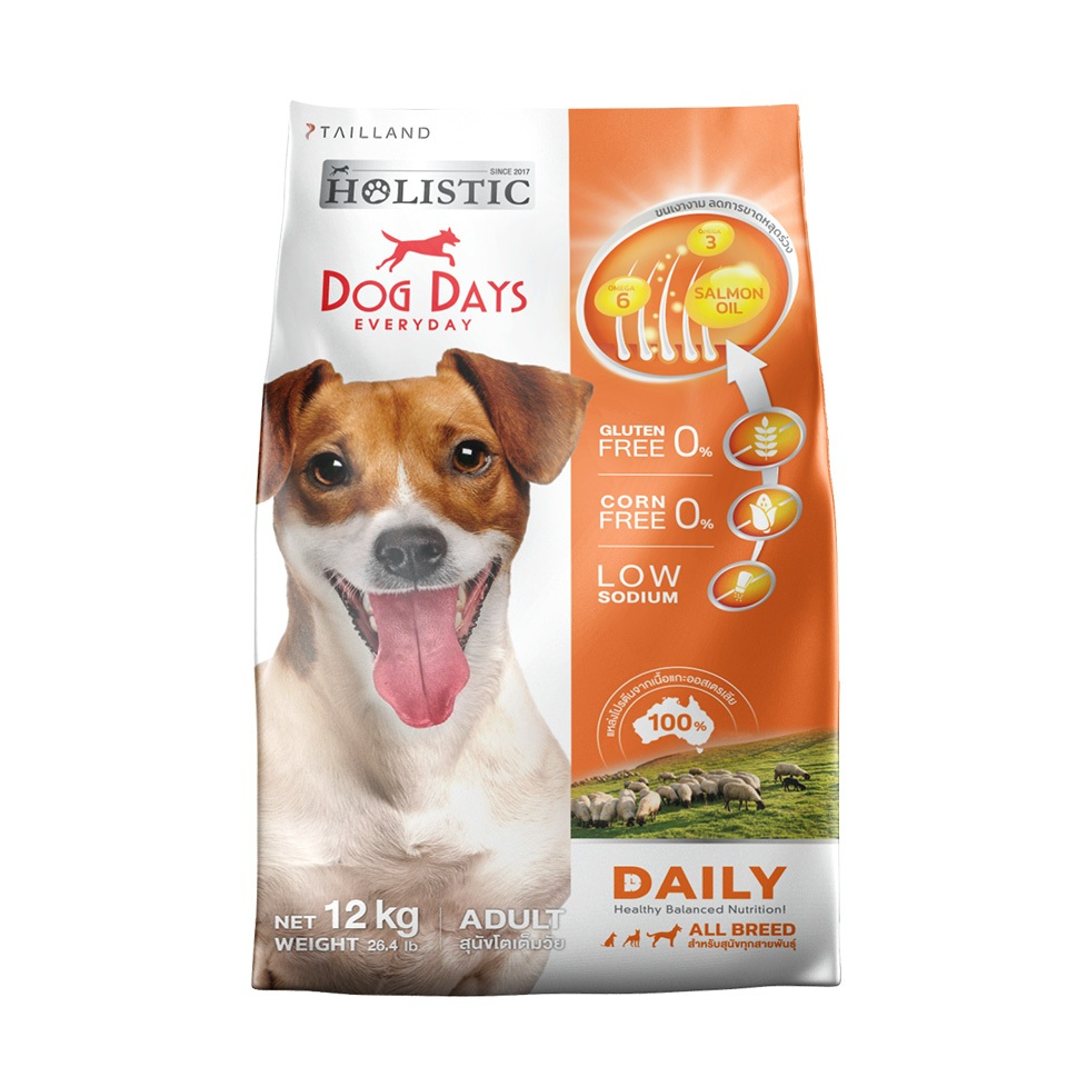 Dog Days อาหารสุนัข Holistic Gluten-Free ลดขนร่วง รสเนื้อแกะขนาด 3 kg, 12 kg