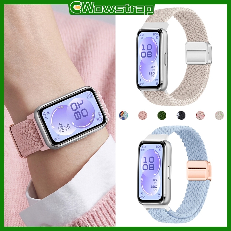 สายนาฬิกาถัก แบบแม่เหล็กดูด สายรัดข้อมือกีฬาเปลี่ยนสายรัดข้อมือ for Huawei Band 11/11 Pro 10 9 8