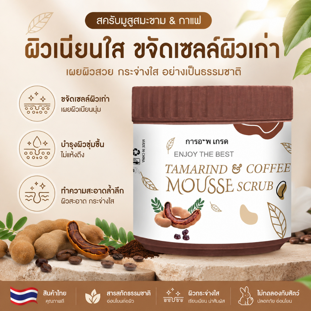 【สครับขัดผิว】1กระปุก 650g สครับ ปรับผิวใส ครับมะขามเนื้อมูสขัดผิวตัว เนื้อนุ่มไม่บาดผิว กลิ่นหอมธรรมชาติ ช่วยผลัดเซ