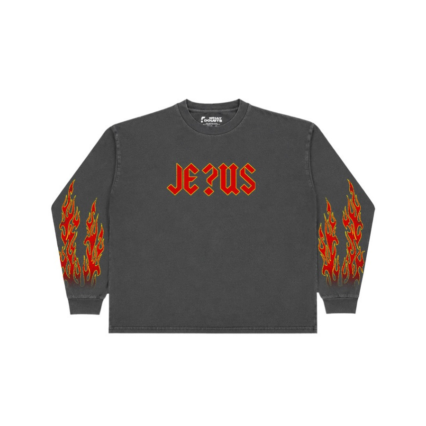 whatdoubts | JE?US faded long sleeve tee  | boxy
