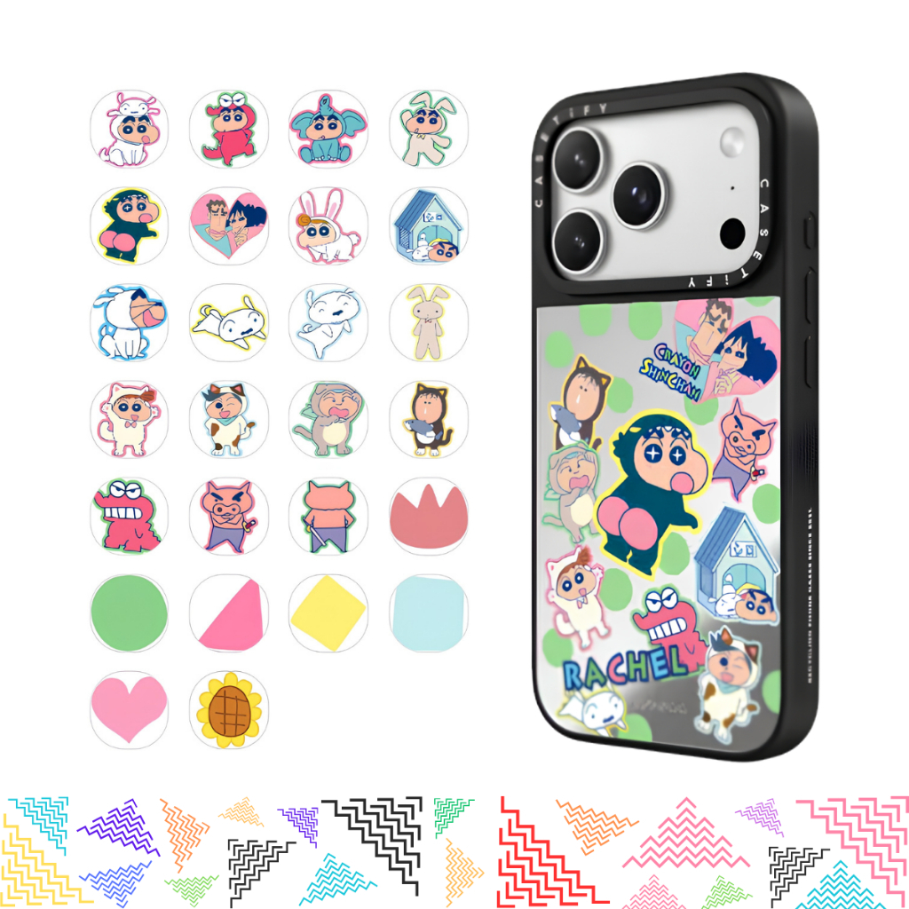 เคสมือถือ [ตกแต่ง] CASETiFY | Shinchan Sticker Custom Case [Crayon Shinchan] For iPhone Samsung แท้ 