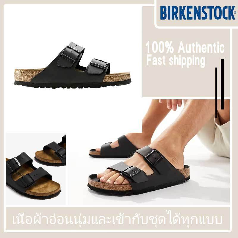 BIRKENSTOCK ARIZONA NL หนังแท้ รองเท้าแตะทรงคลาสสิก หัวเข็มขัดคู่ ใส่ได้ทั้งชายหญิง รุ่นฮิต ดีไซน์สวย ไม่ตกยุค