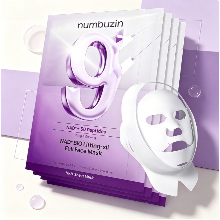 Numbuzin No.9 มาส์กยกกระชับ 4 แผ่น NAD+ + คอลลาเจน ลดริ้วรอย กระชับผิว กรอบชัด เกาหลี ของแท้