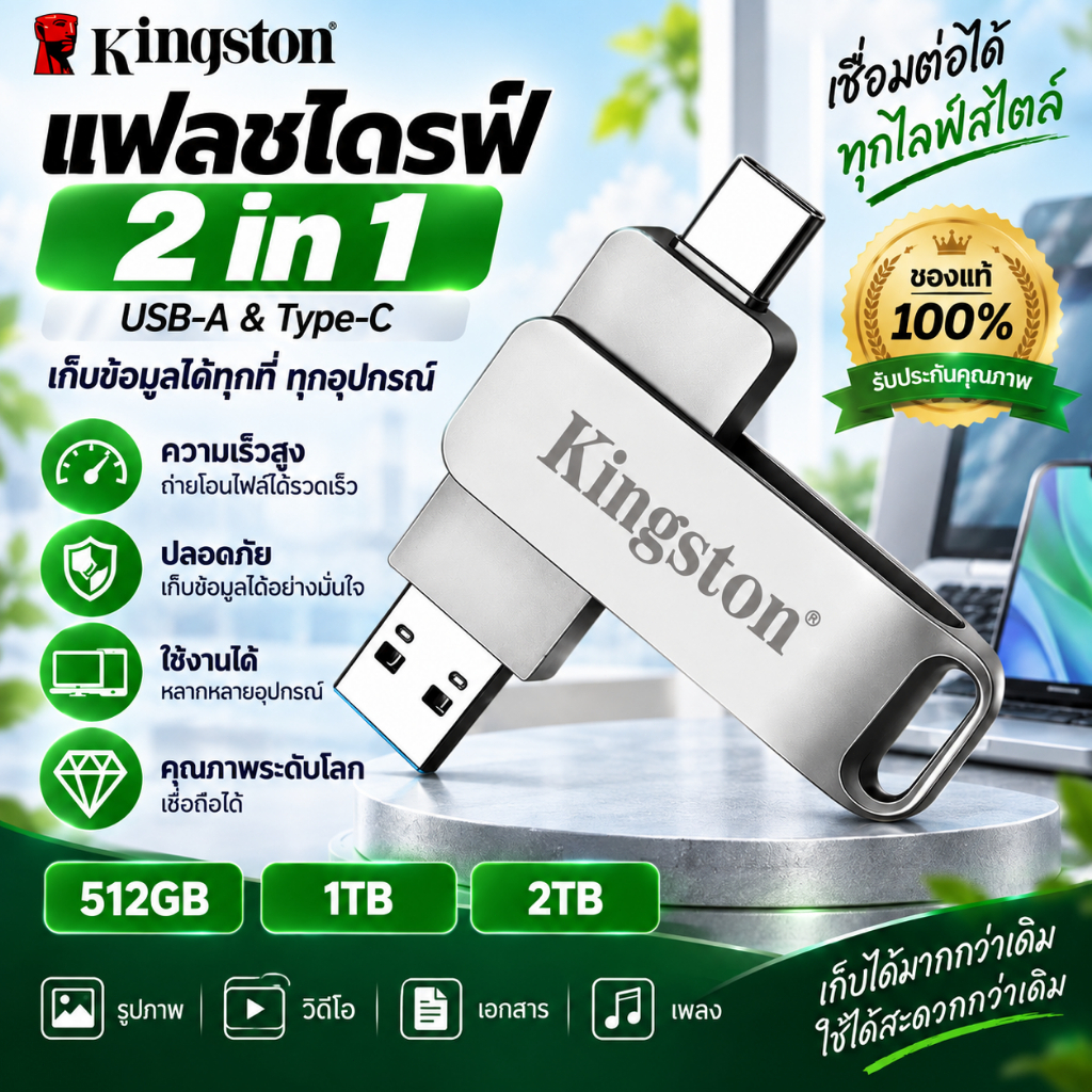 1TB TypeC แฟลชไดรฟ์ 512GB แฟลชไดรฟ์ Usb Otg สําหรับโทรศัพท์ Usb ThumbDrive