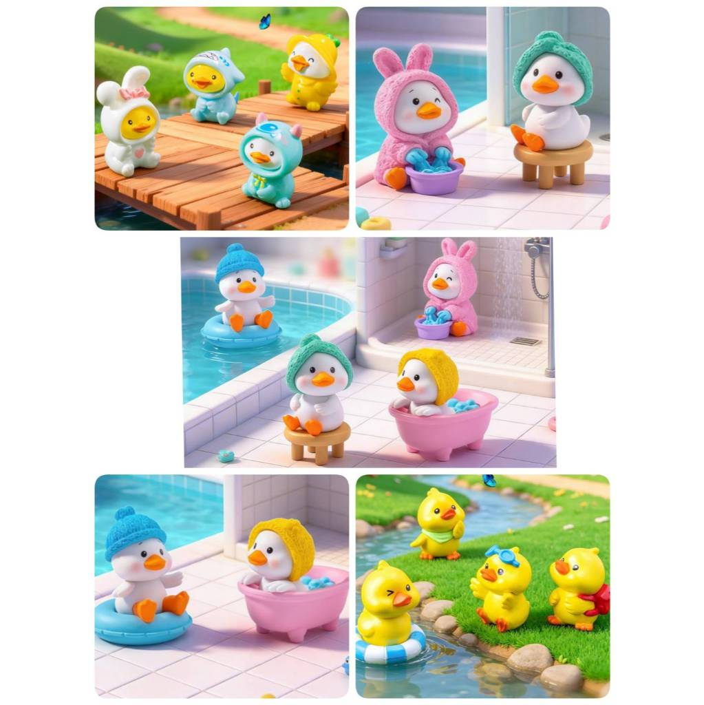 รวมพลน้องเป็ดเล่นน้ำ อาบน้ำ แต่งชุดคลอสเพล (ราคา/1คู่) ตุ๊กตาแต่งสวน แต่งบ้าน ของสะสม พร็อพถ่ายรูป