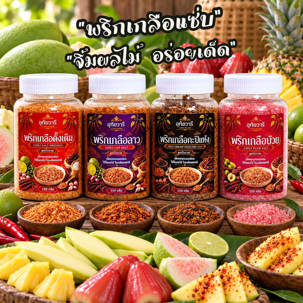 พริกเกลือวารี สูตรโบราณ แซ่บนัวถึงเครื่อง เข้มข้น ใช้จิ้มผลไม้ ให้เป็นของฝากได้ ผลิตใหม่ สะอาด