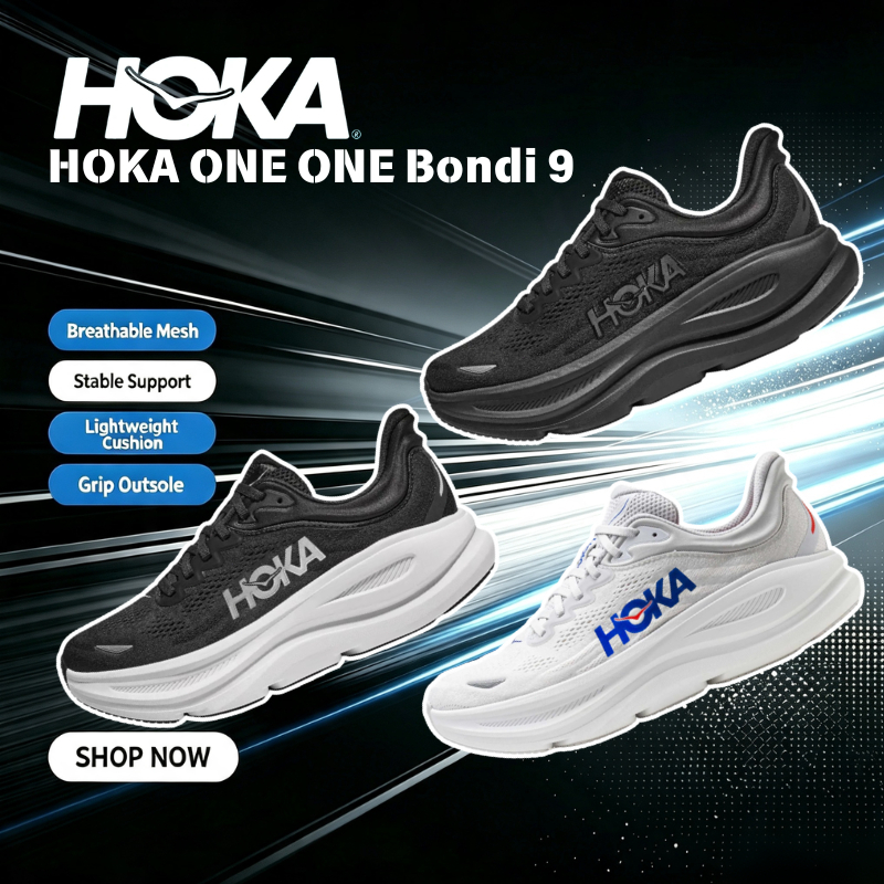 【รองเท้าวิ่งของแท้100%】HOKA ONE ONE Bondi 9