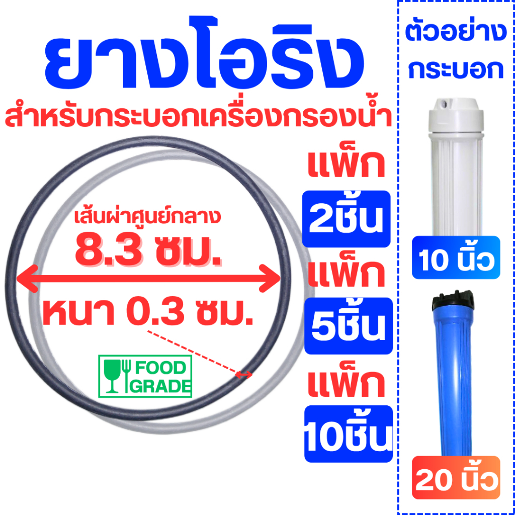 {แพ็ก2 หรือ แพ็ก5ชิ้น}ยางโอริง (O-Ring) สำหรับกระบอกเครื่องกรองน้ำ 10 นิ้ว และ 20 นิ้ว ใช้ได้กับระบบ RO, UF, 5 ขั้นตอน