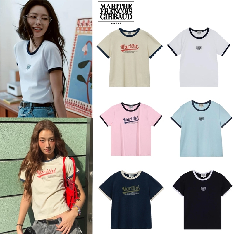 ❤️แท้ / พร้อมส่ง❤️MARITHE  FRANCOIS W CLASSIC LOGO RINGER TEEของแท้ oversize ใส่ได้ทั้งชายและหญิง