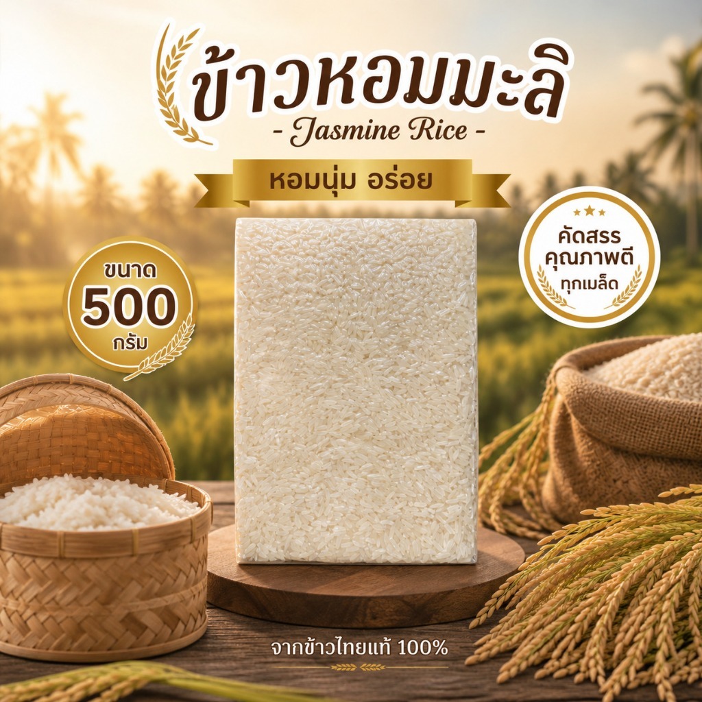 ข้าวหอมมะลิใหม่ ขนาด 500 กรัม
