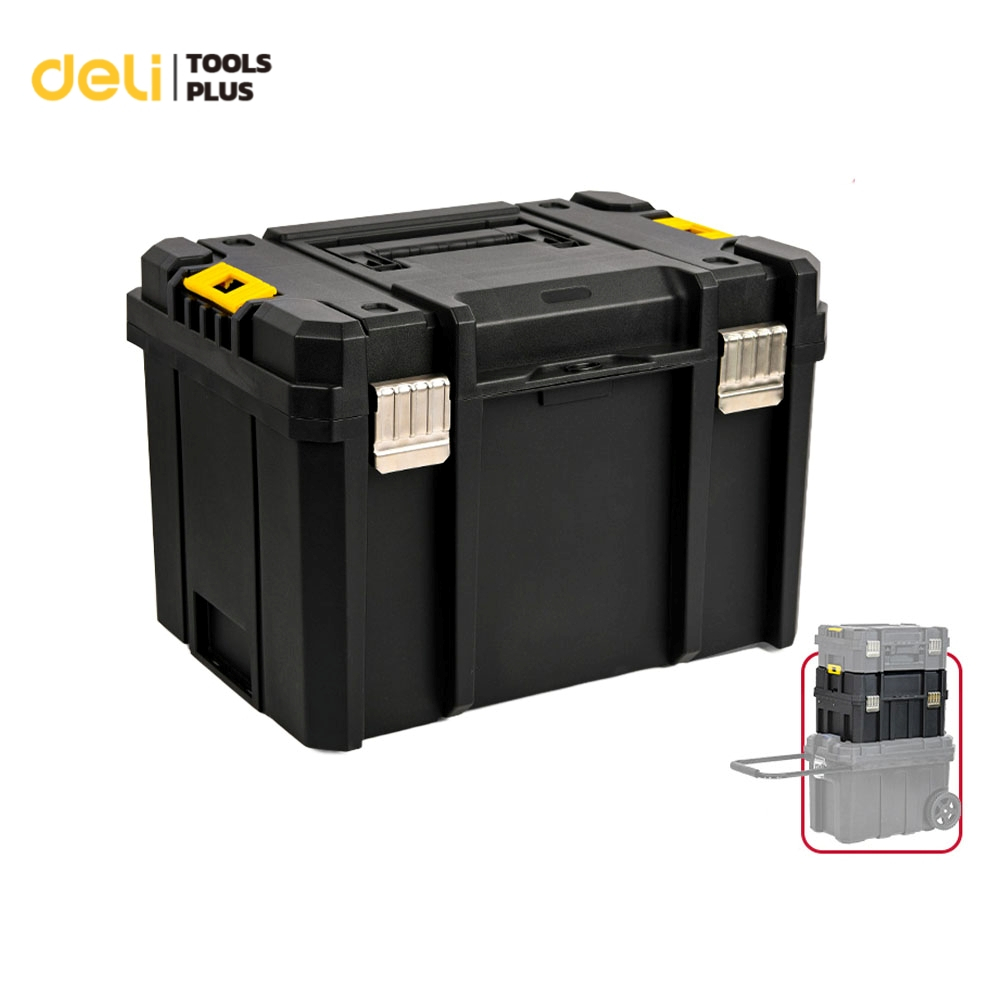 Deli กล่องเครื่องมือ กล่องเก็บอุปกรณ์ อเนกประสงค์ กันกระแทก วางซ้อนล็อคต่อกันได้ Stack Tool Box
