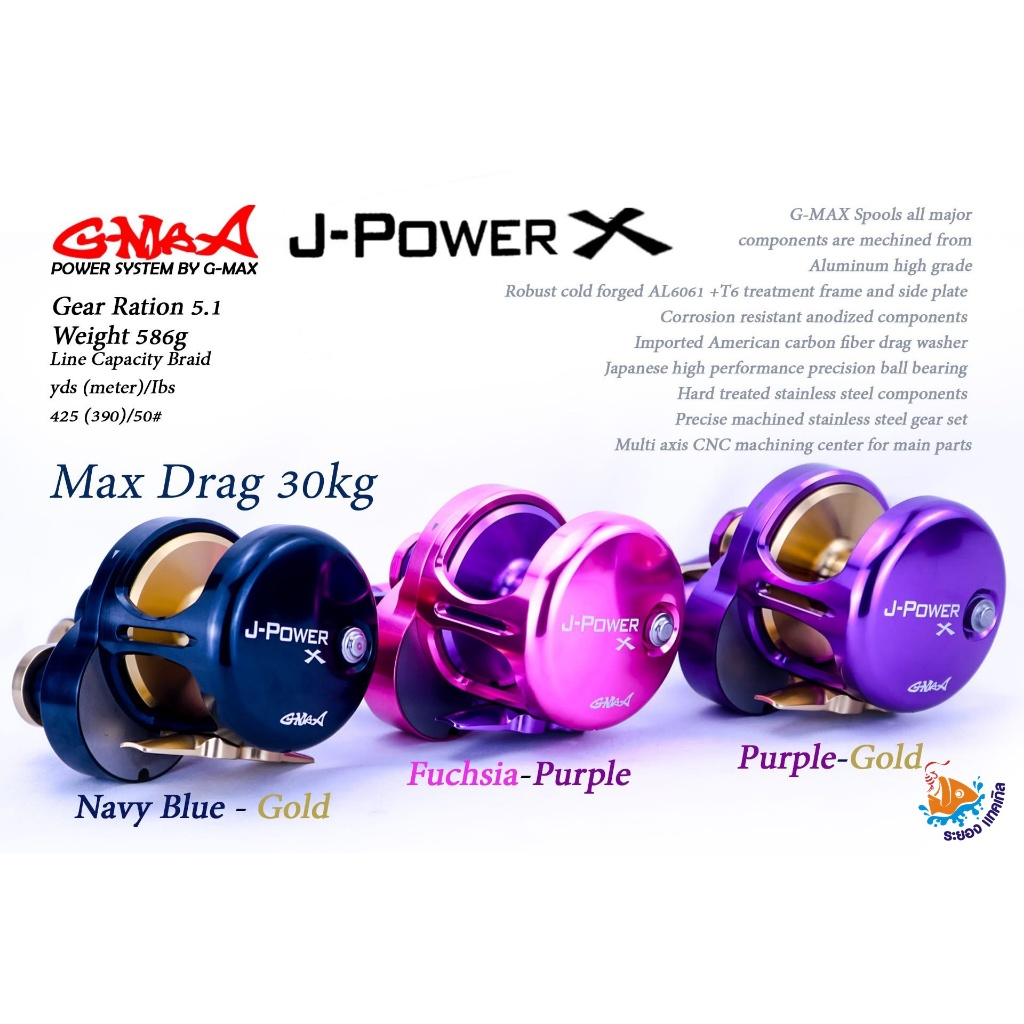 G-MAX J-POWER X New 2025 รอกตกปลาบึก รอกเบท มีหมุนซ้ายและขวา