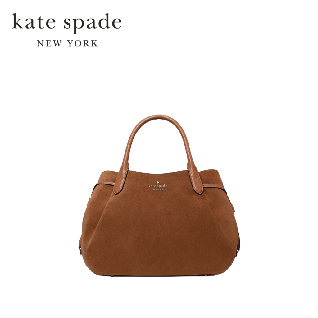Kate Spade New York กระเป๋าถือรุ่น Dumpling Suede Large Satchel Bag KP030 202 สี Warm Gingerbread