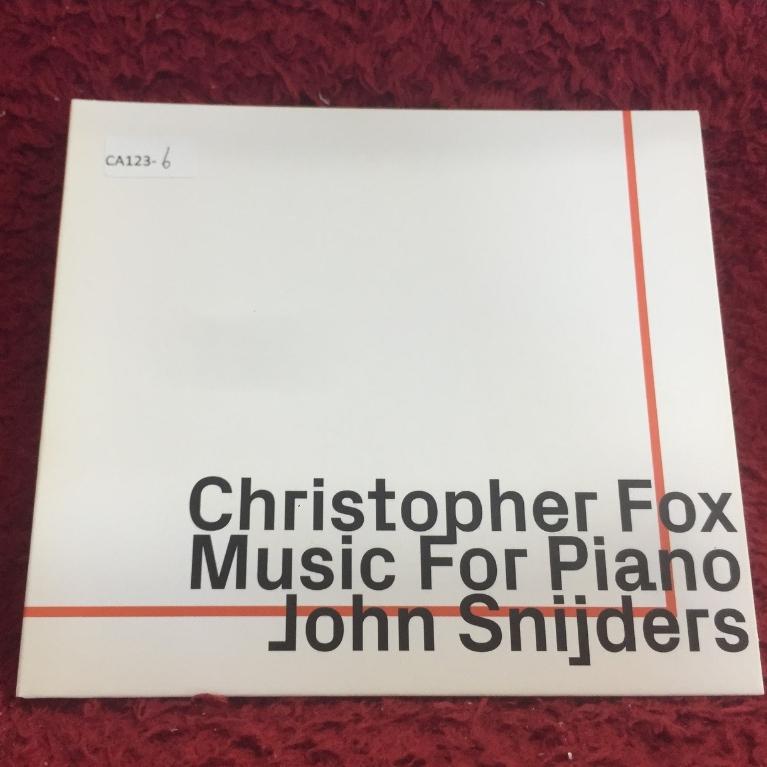 CD Christopher Fox, John Snijders – Music For Piano สภาพตามปก CA123-6