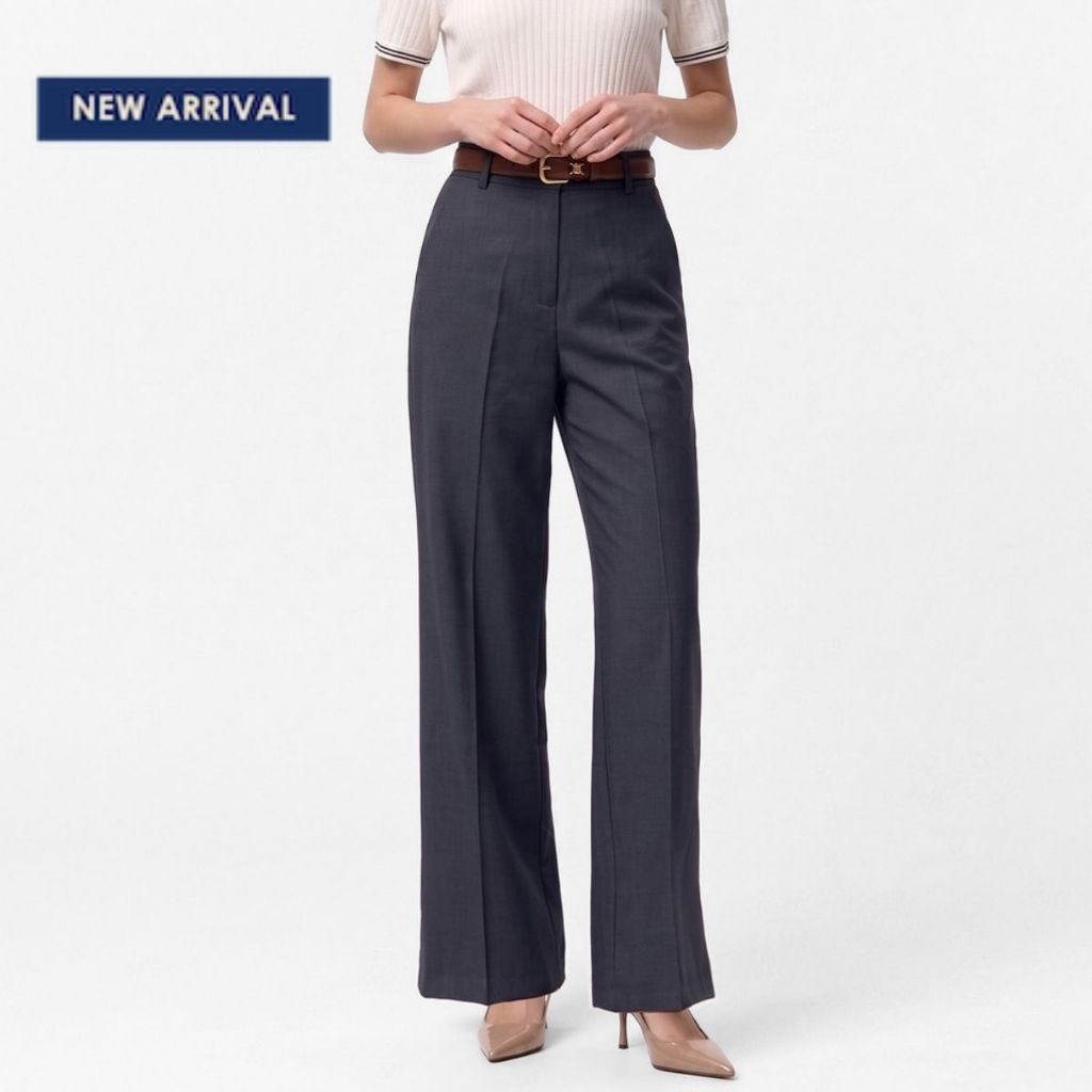 ESPADA กางเกงขายาวทรงขากว้าง ผู้หญิง สีเทา | Wide-leg Pants | 05224
