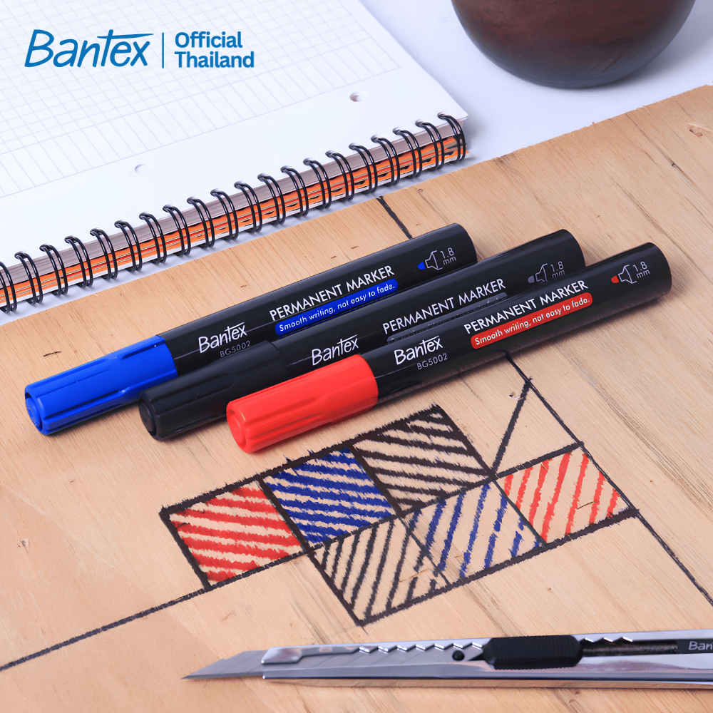 Bantex ماركر دائم مقاوم للماء 1.8 مم (3 ألوان) — صورة 4