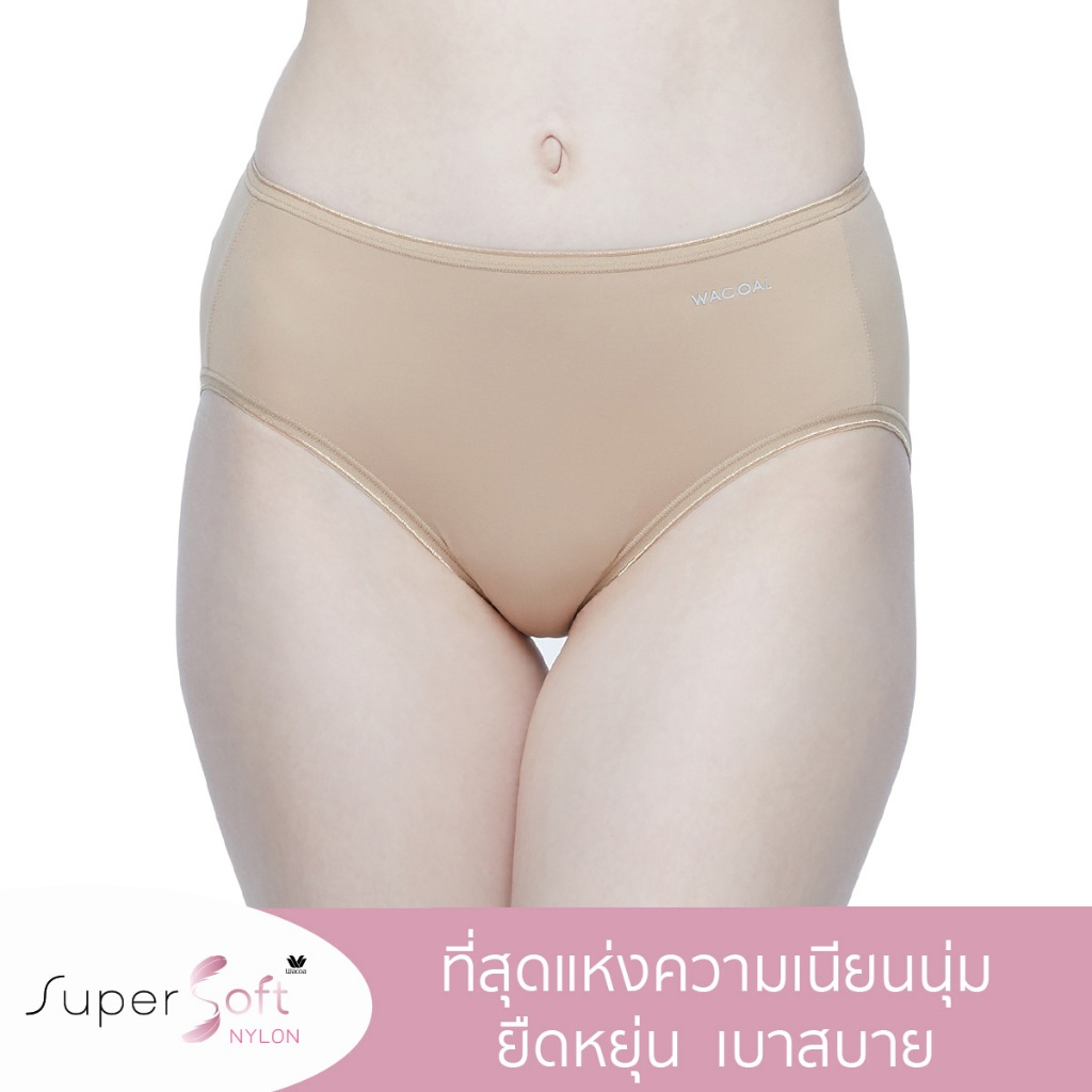 Wacoal Super Soft Nylon Half Panty (M-6XL) กางเกงในนวัตกรรมเนียนนุ่ม รูปแบบครึ่งตัว รุ่น WU5S00H/WU3