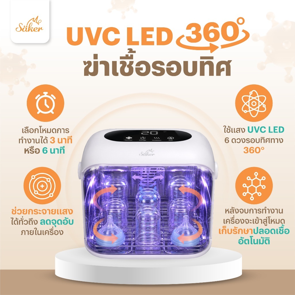 SAKER جهاز تعقيم UVC محمول بمجفف وبطارية — صورة 7