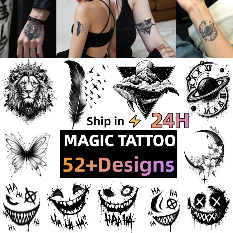 Magic Tattoo COD รอยสักแบบมินิมอล รอยสักชั่วคราว กันน้ำ ผลิตจากสมุนไพร
