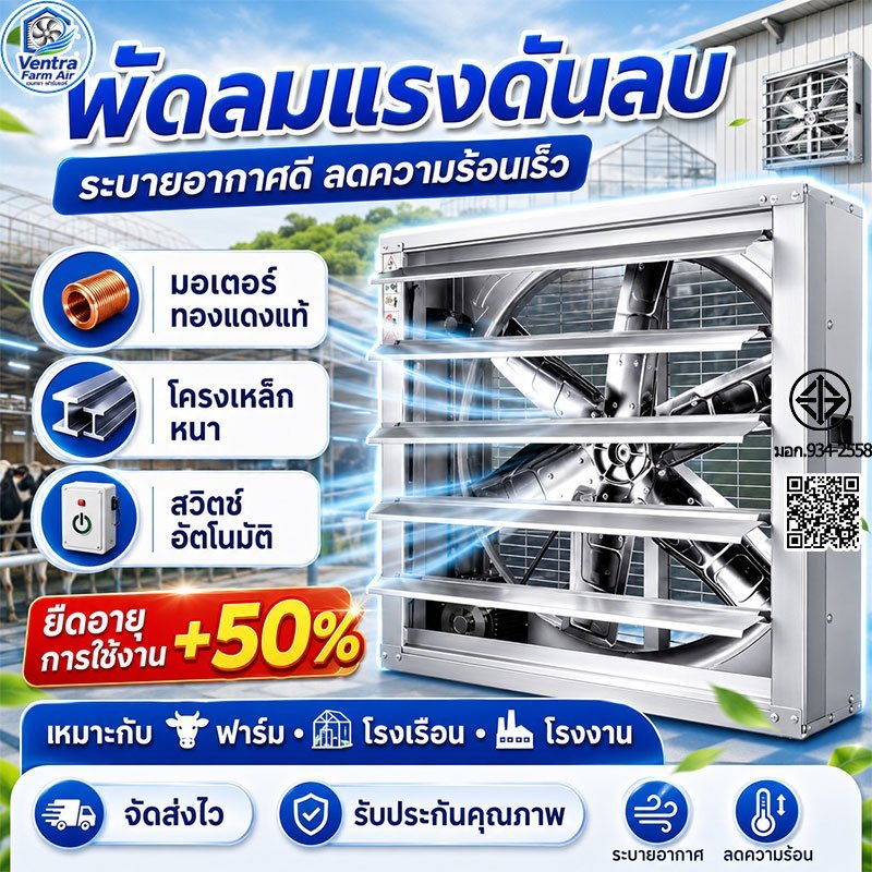 พัดลมฟาร์ม พัดลมโรงงาน พัดลมอุตสาหกรรม เหมาะสำหรับโรงงาน ฟาร์ม  20/32/36/40/48/55นิ้ว พัดลมอุตสาหกรรม