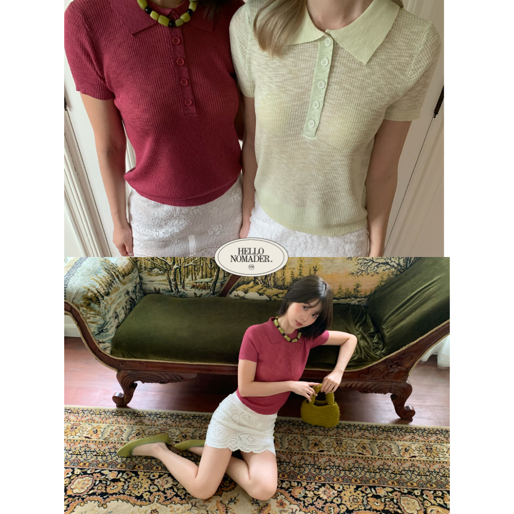 NOMADE.& พร้อมส่ง Berrybelle Polo Top {เสื้อโปโลแขนสั้น}