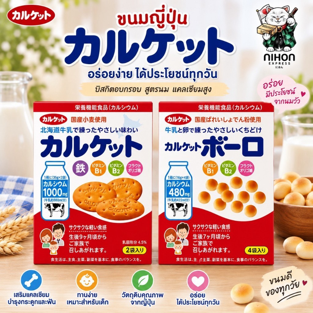 Ito Seika Calquetboro Biscuit บิสกิตและขนมผิงแคลเซียม