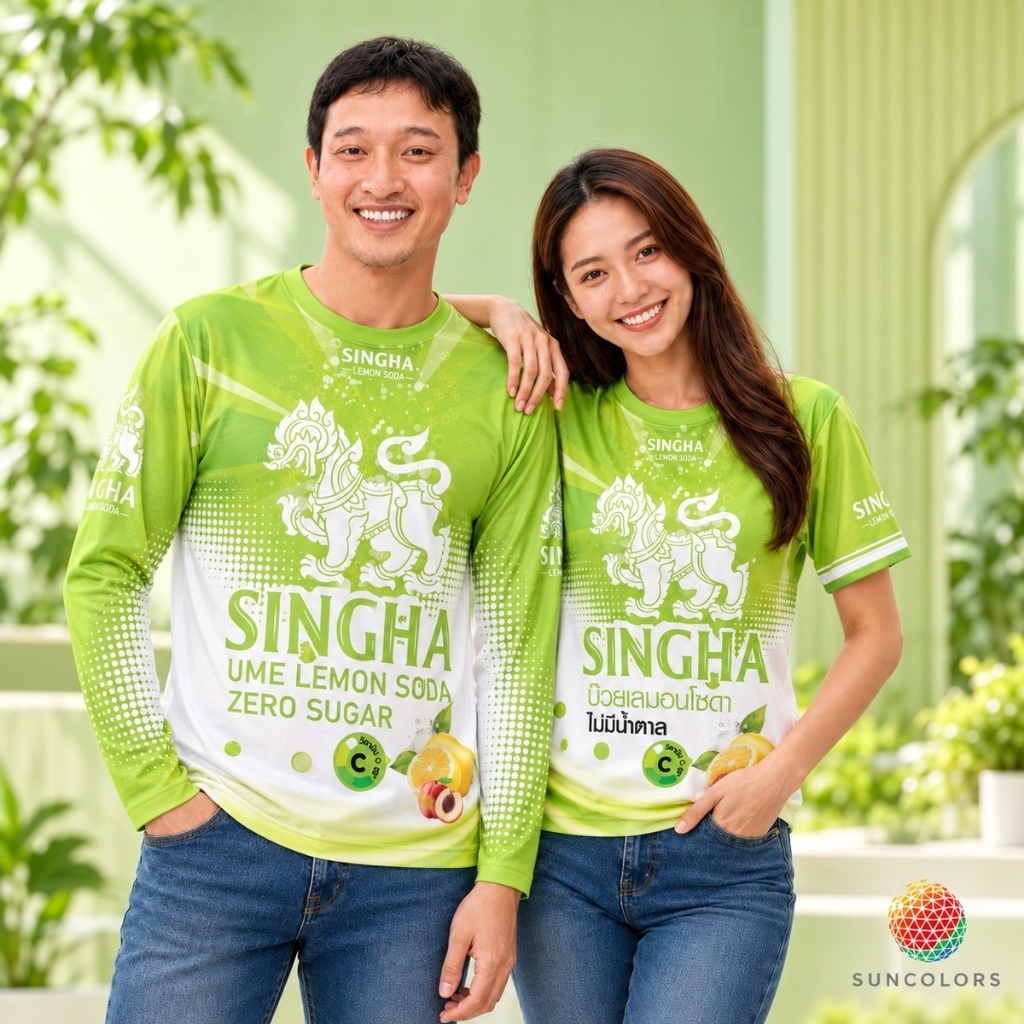 Begin Sportswear(บีกิน สปอร์ตแวร์) เสื้อกีฬา ลาย สิงห์เขียว บ๊วยเลม่อนโซดา