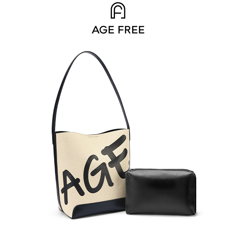 AGE FREE Gabine bag กระเป๋าทรงถังลายคลาสสิกแบบสะพายข้างกระเป๋าาถือbucket bag