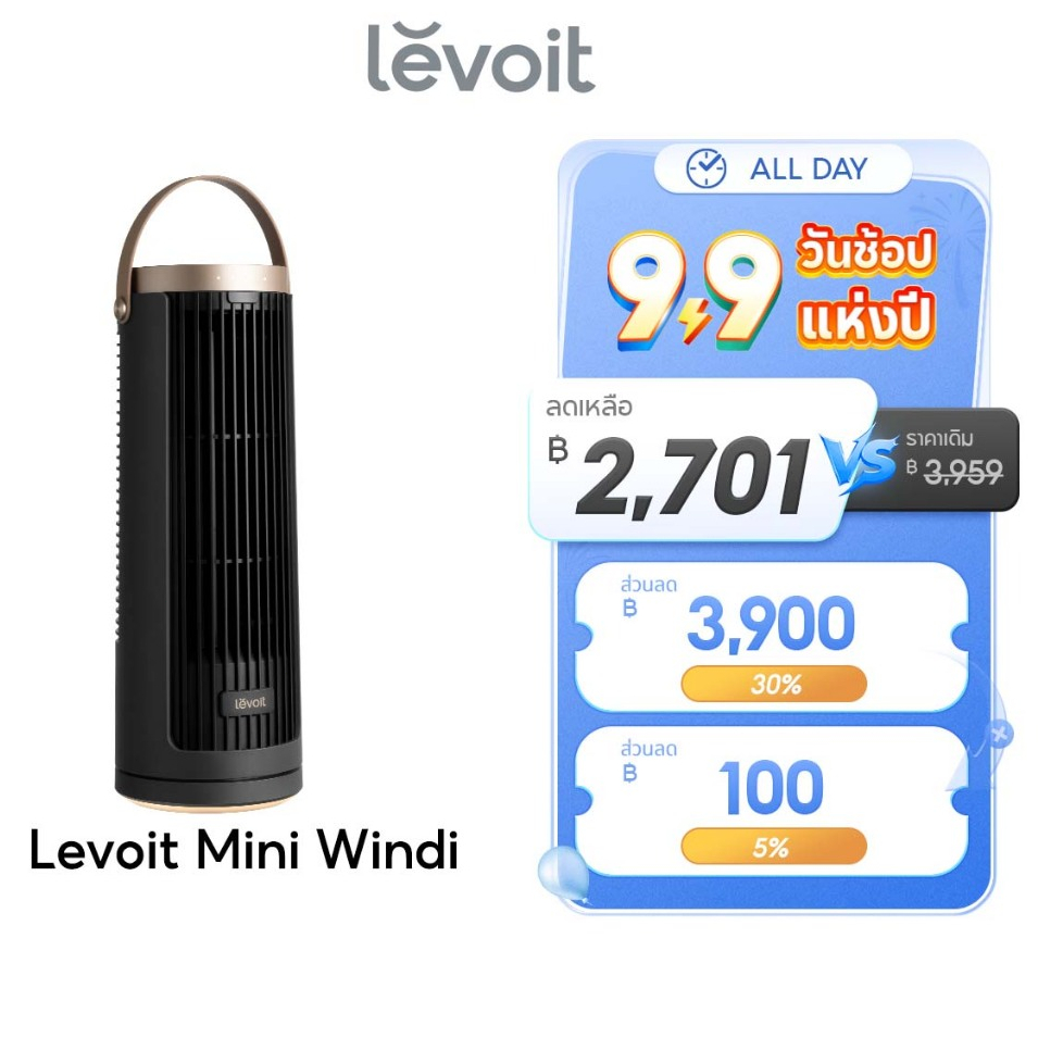 levoit Windi Mini Pro พัดลมทาวเวอร์