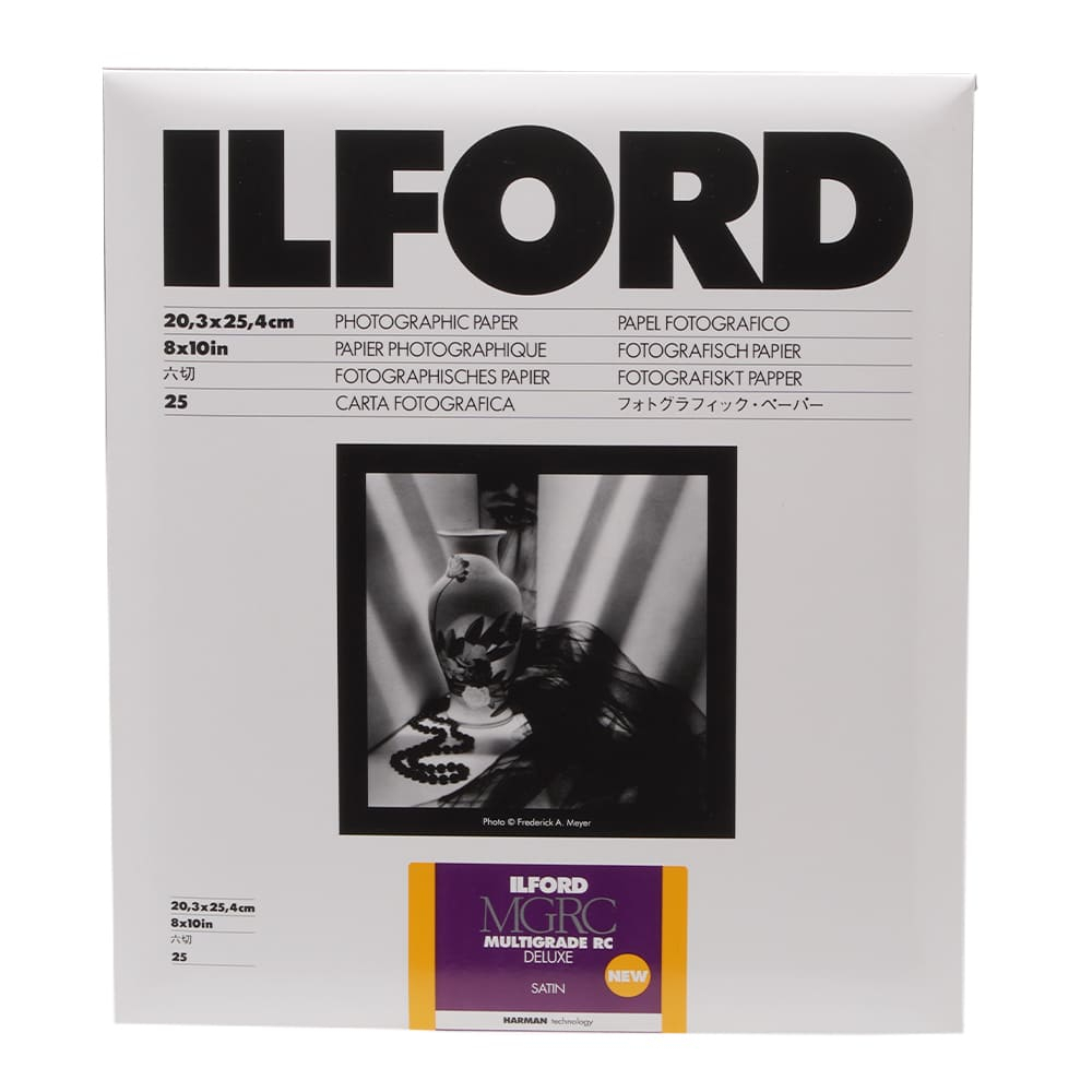 ILFORD MULTIGRADE RC DELUXE SATIN SHEETS 8x10in – กระดาษอัดภาพขาวดำ 25 แผ่น