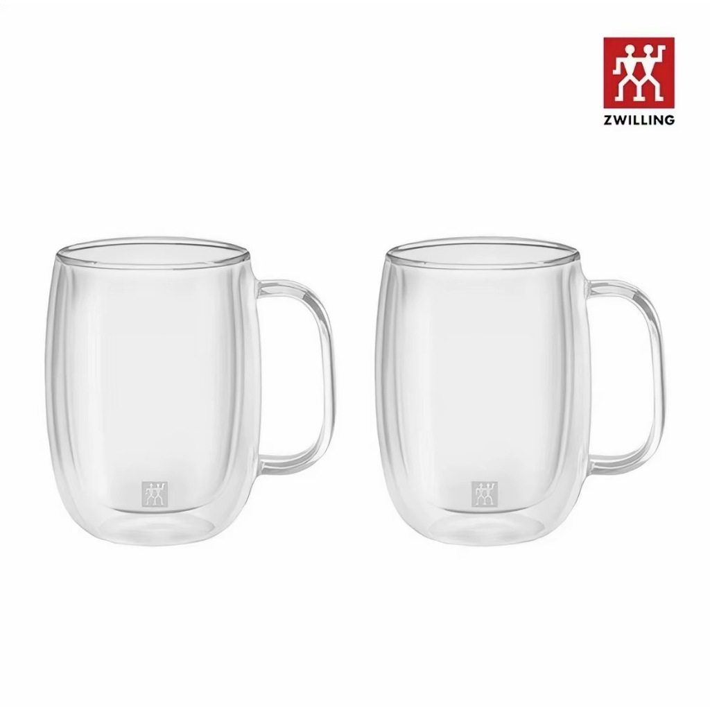 Zwilling Double-Walled Glass Cups, Milk Cups, 355 ml (set of 2)