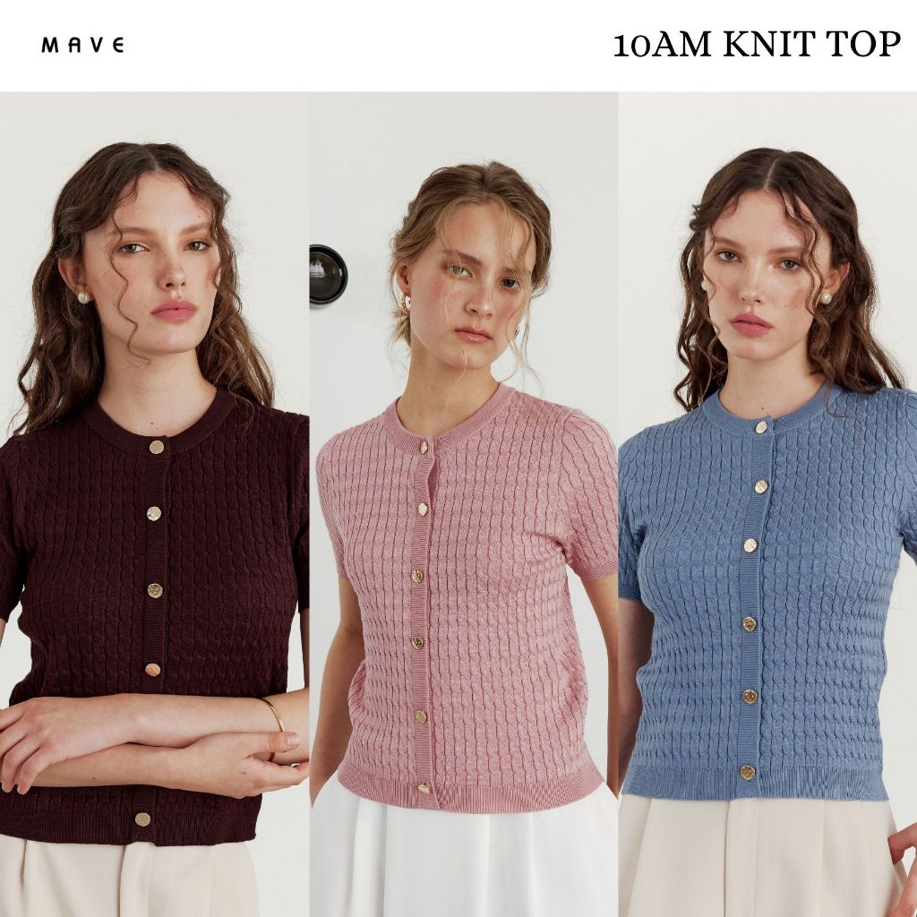 MAVE เสื้อรุ่น 10am knit top สี Pink,Blue,Mocha
