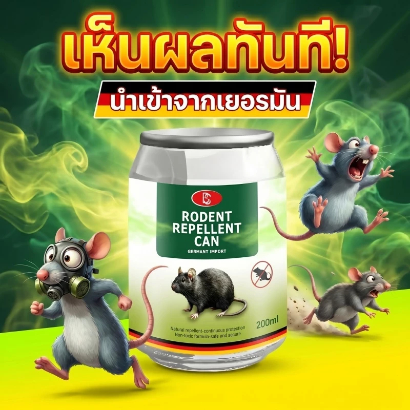 🐭ภายในรัศมี 1000 เมตร🐭ไล่หนู กำจัดหนู ใช้งานง่าย ไร้สารพิษ 220g