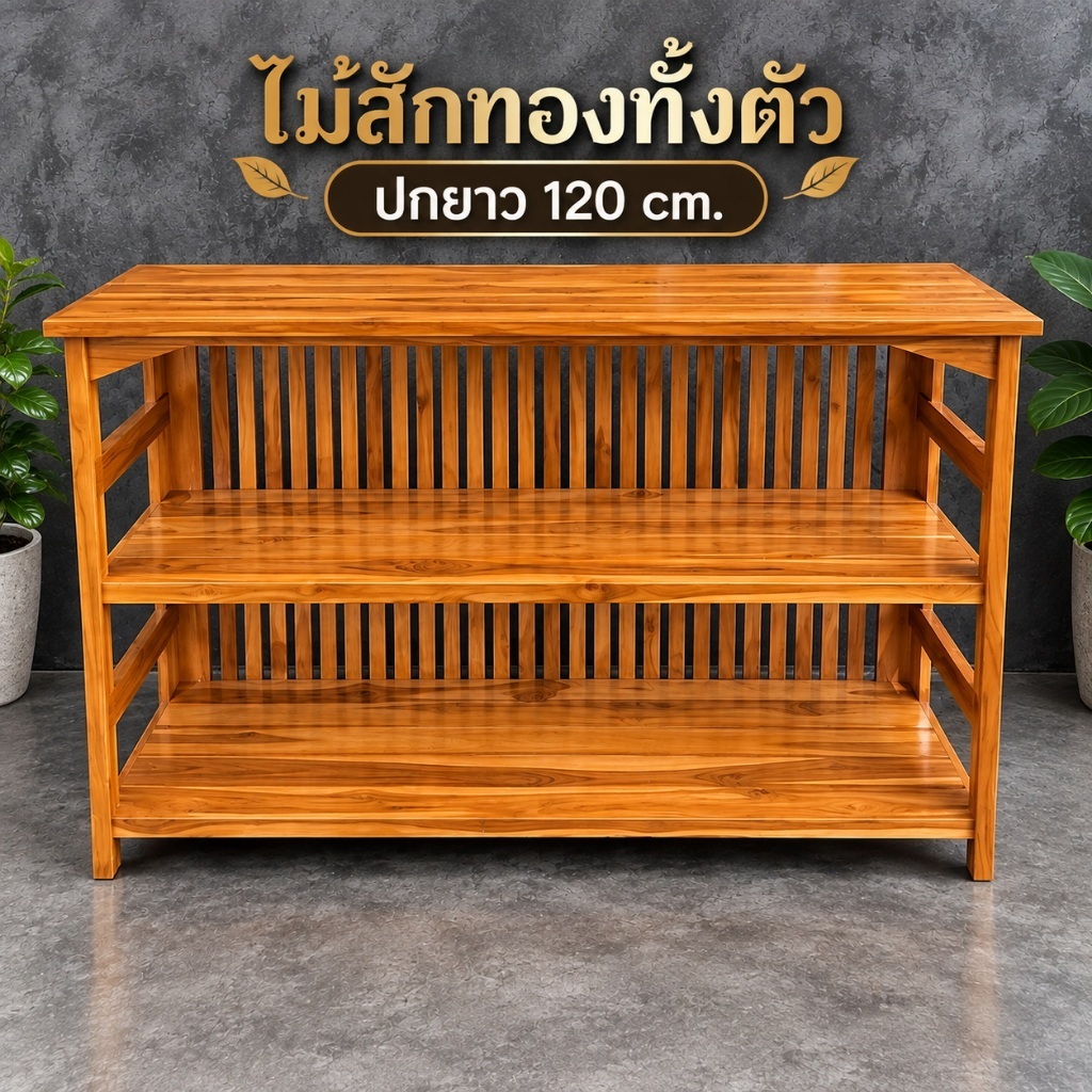 ชั้นวางทีวี ยาว120ซม ชั้นทีวีตีซี่หลัง40x120xสูง80ซม ชั้นวางของอเนกประสงค์