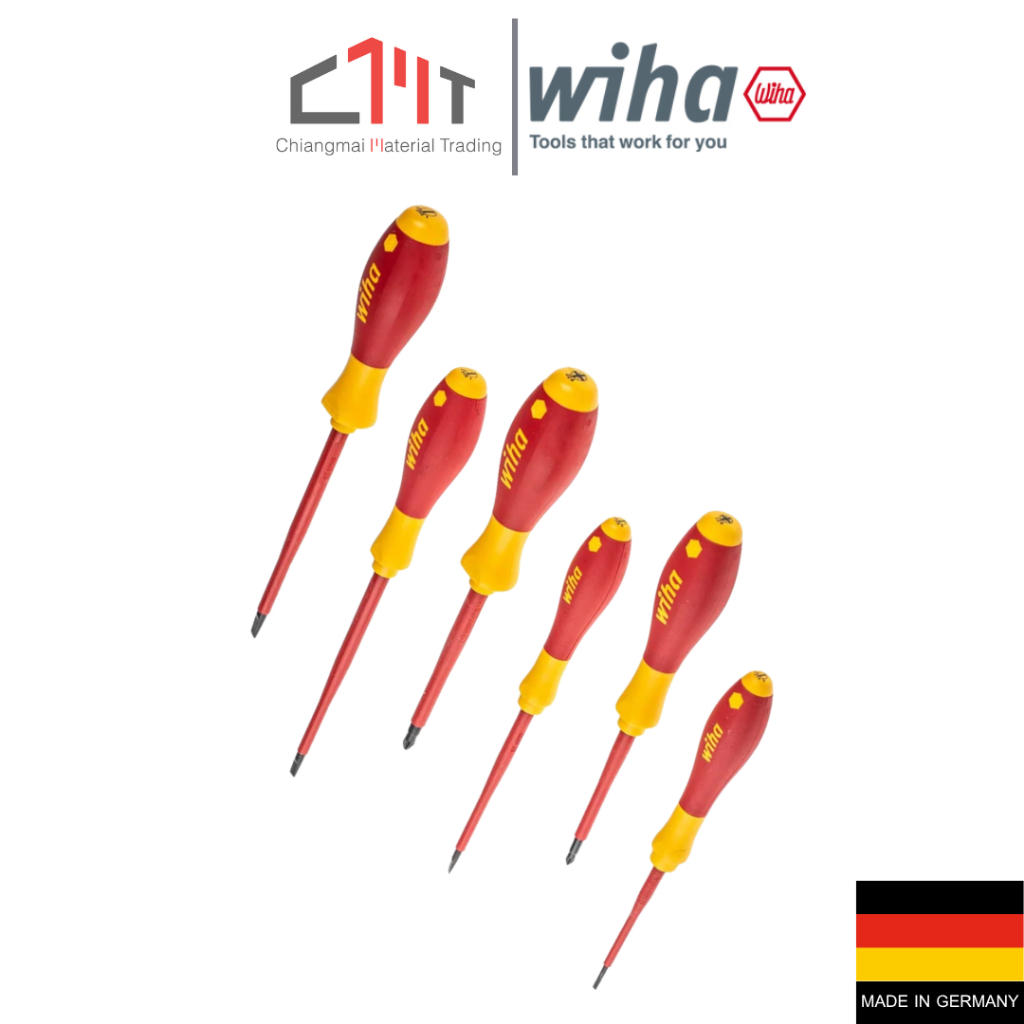WIHA ไขควงกันไฟ Soft Finish ปากแฉก/ปากแบน VDE 1000V  No.321N/ 320N