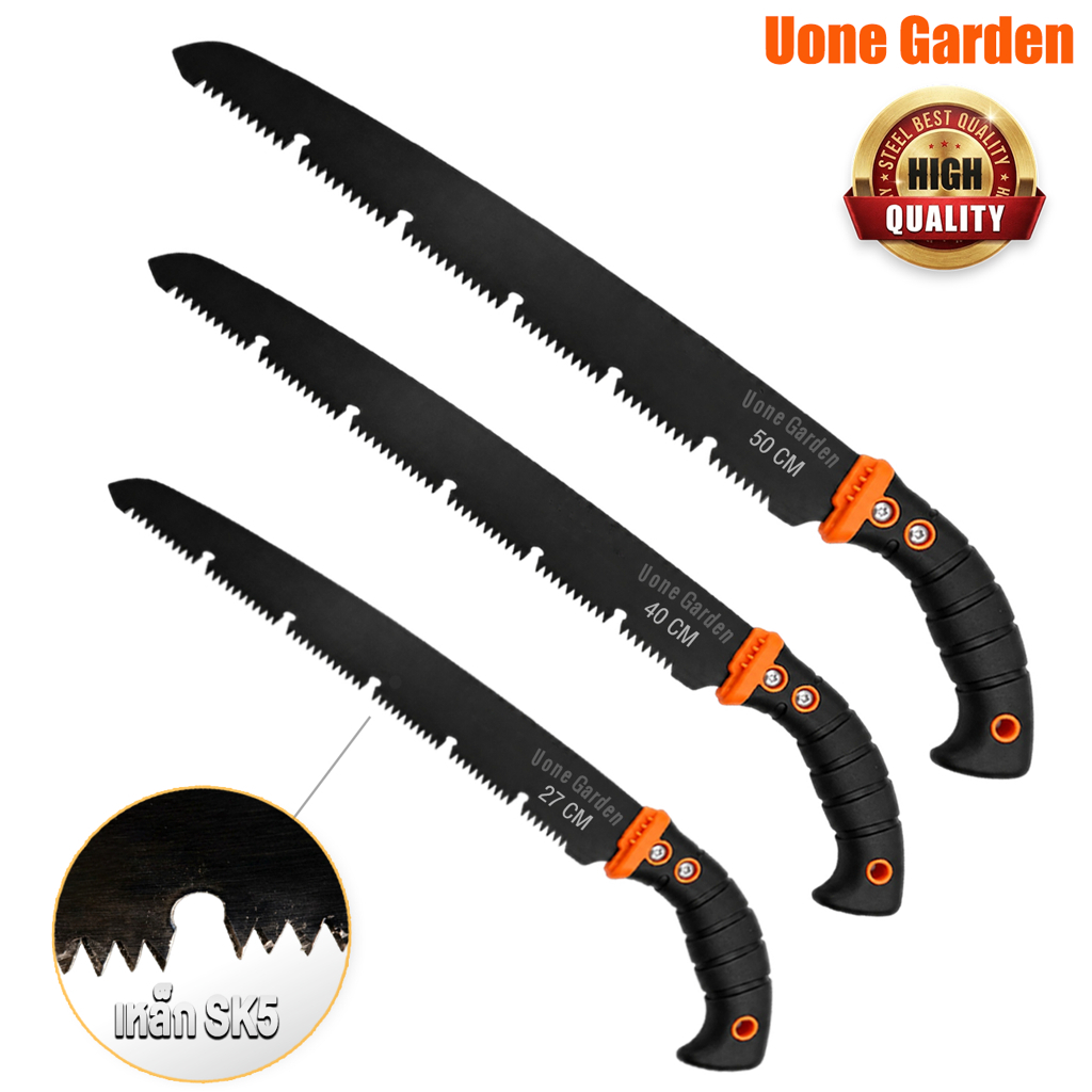 Uone Garden T030 เลื่อยกิ่งไม้ เลื่อยเอนกประสงค์ เลื่อยสนาม เหล็กคุณภาพ สำหรับตัดกิ่งไม้ ต้นไม้ 3ขนาด S,M,L