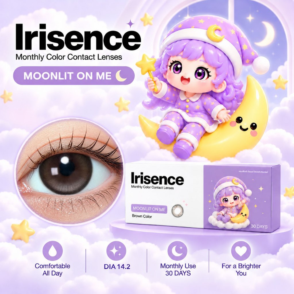 IRISENCE : Moonlit On Me สี Brown คอนแทคเลนส์รายเดือน น้ำตาลชาอู่หลง ตาละมุนฟีลลูกคุณ ใส่สบายตา แบบ 