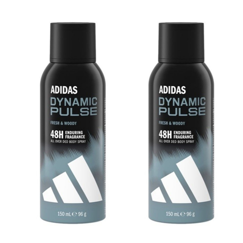 Adidas Dynamic Pulse Deo Body Spray อาดิดาส ไดนามิค เพาส์ ดีโอ สเปรย์ระงับกลิ่นกาย 150ml.(2ขวด)